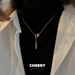 鈦鋼不掉色裝飾項鍊女款輕奢高級感新款毛衣鏈搭配衣服的t恤配飾