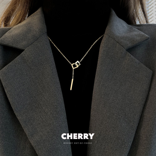 鈦鋼不掉色裝飾項鍊女款輕奢高級感新款毛衣鏈搭配衣服的t恤配飾