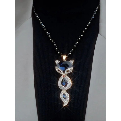 秋冬新款氣質百搭狐狸項鍊女精緻時尚毛衣鏈長款衣服配飾裝飾吊墜