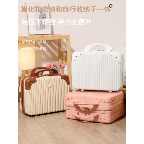 手提箱化妝箱女小箱子14寸大容量密碼箱收納儲物箱小箱子可掛大箱