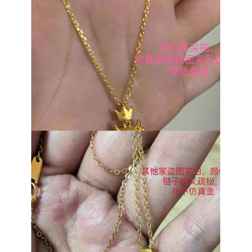 洗澡不用摘通勤百搭金色素鏈閃亮細簡約項鍊鎖骨鍊可掛吊墜不掉色