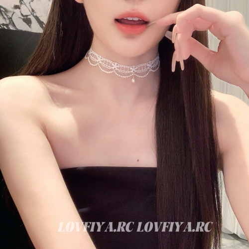 choker項鍊女白色蕾絲珍珠頸鏈少女氣質項圈頸帶超仙鎖骨鍊脖飾 choker項鍊女白色蕾絲珍珠頸鏈少女氣質項圈頸帶超仙鎖骨鍊脖飾