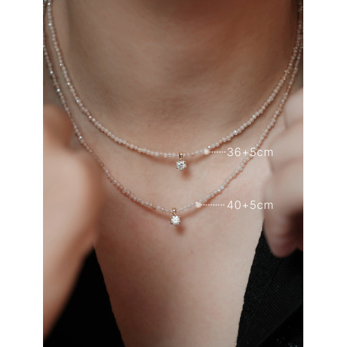 sanswood森吾《歌劇魅影》輕奢精緻香檳水晶鋯石莫桑石串珠項鍊女