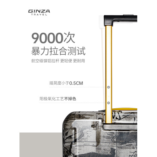 銀座x航海王正版路飛聯名行李箱USB充電口結實耐用旅行箱