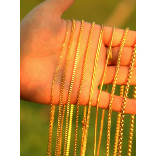 高級泰國彿牌鏈子金色男女士長款細玉掛鏈鈦鋼毛衣項鍊掛繩不掉色