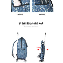 萬向輪拉桿旅行包大容量防水帆布短途旅遊拉桿後後背包行李袋男女通用