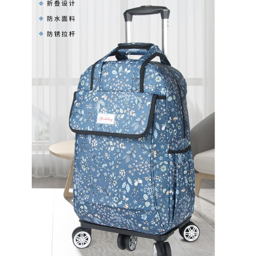 萬向輪拉桿旅行包大容量防水帆布短途旅遊拉桿後後背包行李袋男女通用 萬向輪拉桿旅行包大容量防水帆布短途旅遊拉桿後後背包行李袋男女通用