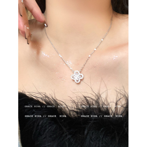 幸運是你~閃鑽四葉草項鍊輕奢小衆高級感鎖骨鍊女2026年新款爆款