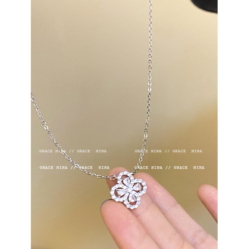 幸運是你~閃鑽四葉草項鍊輕奢小衆高級感鎖骨鍊女2026年新款爆款