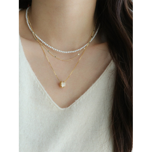 因缺斯汀環環相連鎖骨鍊經典圓圈小蠻腰項鍊氣質百搭通勤項鍊