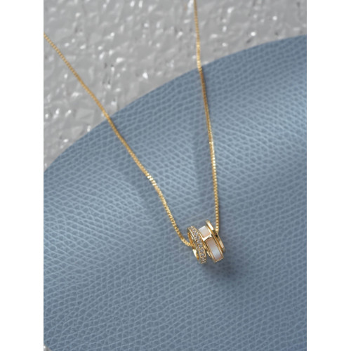 因缺斯汀環環相連鎖骨鍊經典圓圈小蠻腰項鍊氣質百搭通勤項鍊