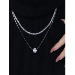 小衆設計曡戴雙層轉運珠吊墜項鍊2025年新款爆款女個性嘻哈毛衣鏈