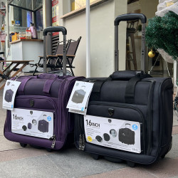撿漏14寸 出口尾貨僅2.3KG登機布箱擴展商務白領可擴展短途拉桿箱