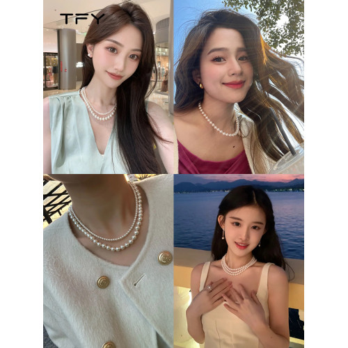 施家珍珠項鍊女輕奢高級感曡戴鎖骨鍊2026新款爆款法式小米珠頸鏈 施家珍珠項鍊女輕奢高級感曡戴鎖骨鍊2026新款爆款法式小米珠頸鏈