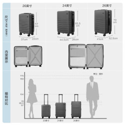 京東京造無界行李箱20英寸德國科思創PC男女拉桿箱登機旅行箱黑