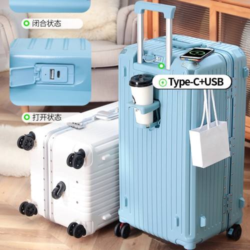 鋁框大容量拉桿箱5輪男女行李箱刹車萬向輪密碼充電旅行托運箱子 鋁框大容量拉桿箱5輪男女行李箱刹車萬向輪密碼充電旅行托運箱子