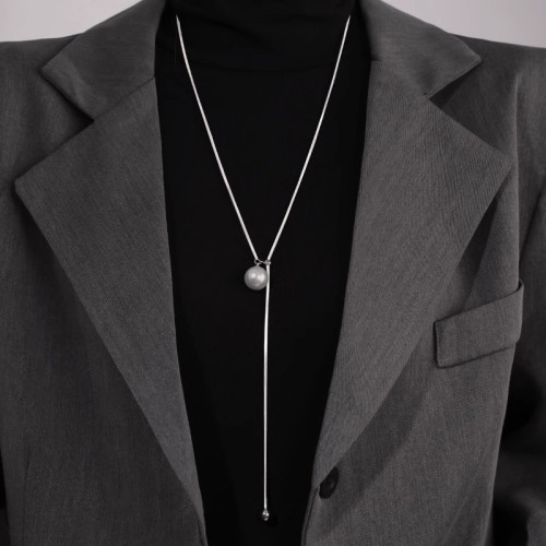 高亮長款流蘇珍珠項鍊女小衆設計感毛衣鏈2025新款爆款高級感頸鏈