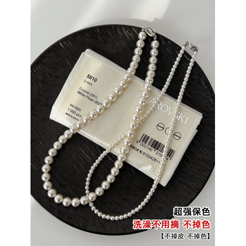 珍珠項鍊女2025新款澳白頸鏈小米珠高級感輕奢小衆鎖骨鍊毛衣鏈
