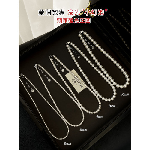 珍珠項鍊女2025新款澳白頸鏈小米珠高級感輕奢小衆鎖骨鍊毛衣鏈