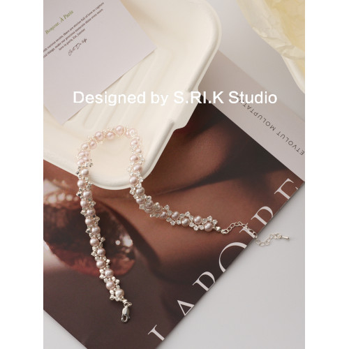 十裡間【超有氛圍感的編織】法式蕾絲珍珠項鍊鎖骨鍊手鏈choker 十裡間【超有氛圍感的編織】法式蕾絲珍珠項鍊鎖骨鍊手鏈choker