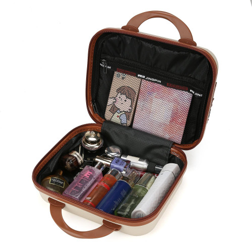 小熊手提箱卡通行李箱女可攜式登機箱伴手禮盒兒童收納化妝箱子14寸