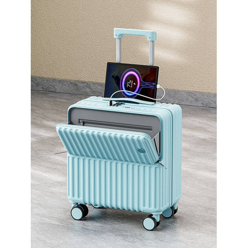 前置開口行李箱可攜式18寸登機箱旅行箱20寸學生密碼箱萬向輪拉桿箱