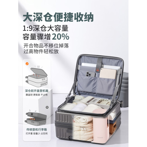 新款登機拉桿行李箱男女生小型側開深倉20寸短途旅行密碼皮箱18寸