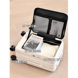 LETOO前開蓋帶擴展層行李箱可登機旅行箱大學生男女拉桿箱大容量