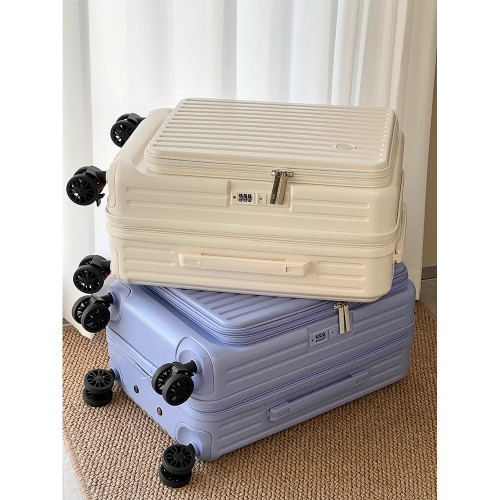 LETOO前開蓋帶擴展層行李箱可登機旅行箱大學生男女拉桿箱大容量