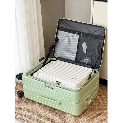 LETOO前開蓋帶擴展層行李箱可登機旅行箱大學生男女拉桿箱大容量