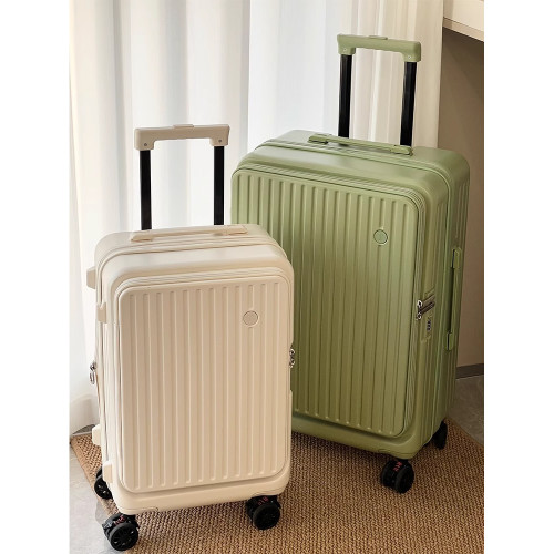 LETOO前開蓋帶擴展層行李箱可登機旅行箱大學生男女拉桿箱大容量