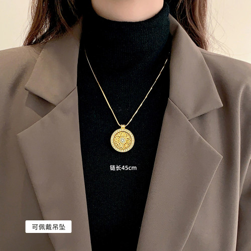 不掉色鍍18k金項鍊素鏈鈦鋼金鏈子無吊墜金色細鏈條蛇骨鏈萬能鏈