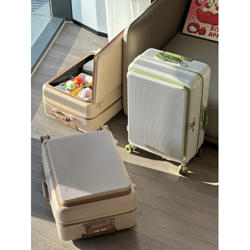 2025新款側開蓋行李箱女24寸大容量拉桿箱28密碼旅行箱子結實耐用