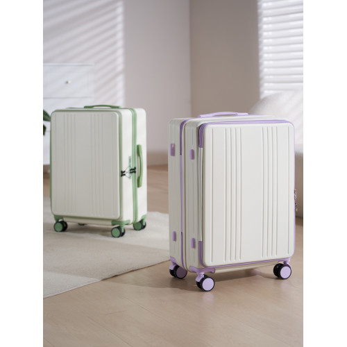 深倉一體式側開口行李箱20寸女多功能密碼旅行登機箱26寸男大容量