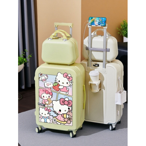 卡通可愛行李箱女20寸小型登機箱男學生24寸時尚可充電拉桿旅行箱