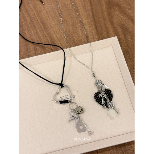 甜酷波點愛心蘑菇鑰匙吊墜長項鍊女配飾獨特小衆設計感百搭毛衣鏈 甜酷波點愛心蘑菇鑰匙吊墜長項鍊女配飾獨特小衆設計感百搭毛衣鏈