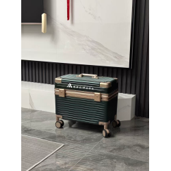 她研志移動全球美業上繙蓋鋁框拉桿箱萬向輪密碼行李箱20寸工具箱