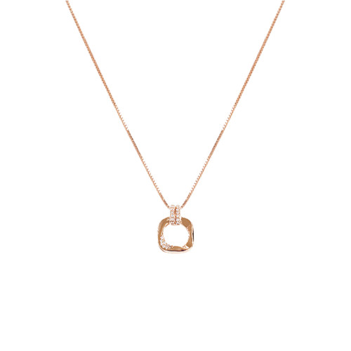 玫瑰金色項鍊女款2026新款高級感輕奢小衆毛衣鏈簡約百搭氣質配飾