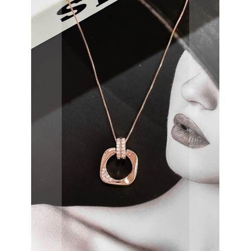 玫瑰金色項鍊女款2026新款高級感輕奢小衆毛衣鏈簡約百搭氣質配飾