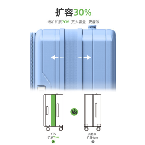 YTA側開蓋行李箱20寸2025新款可擴容24寸高顔值女旅行箱28拉桿箱