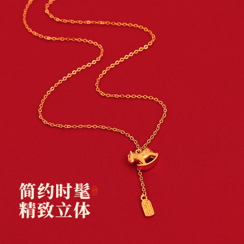金色小馬吊墜項鍊女秋冬大氣復古高級感本命年毛衣鏈2025新款配飾 金色小馬吊墜項鍊女秋冬大氣復古高級感本命年毛衣鏈2025新款配飾