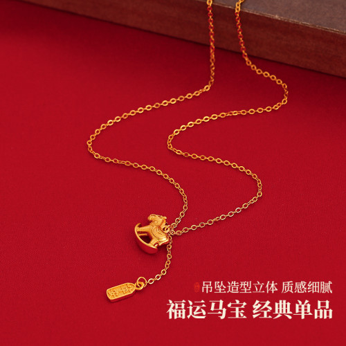 金色小馬吊墜項鍊女秋冬大氣復古高級感本命年毛衣鏈2025新款配飾 金色小馬吊墜項鍊女秋冬大氣復古高級感本命年毛衣鏈2025新款配飾