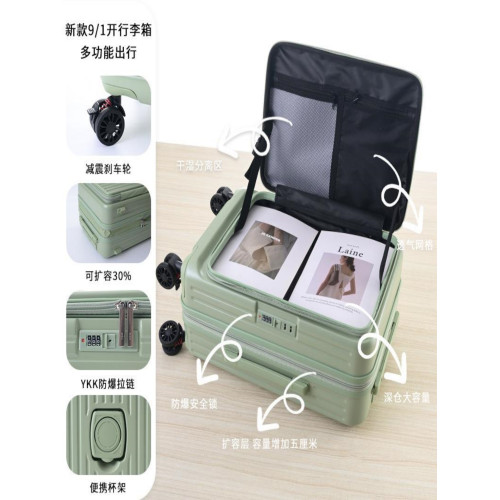 側開行李箱女新款拉桿箱男旅行密碼皮箱子20寸可擴展登機箱2025年