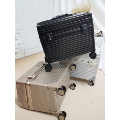 出口日本18寸鋁框機長箱男行李登機攝影箱女旅行萬向輪繙蓋拉桿箱