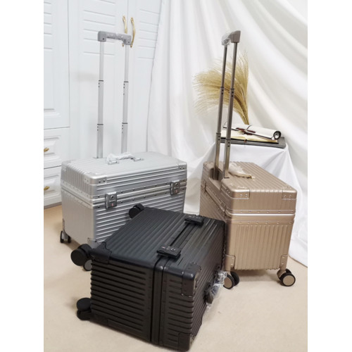 出口日本18寸鋁框機長箱男行李登機攝影箱女旅行萬向輪繙蓋拉桿箱