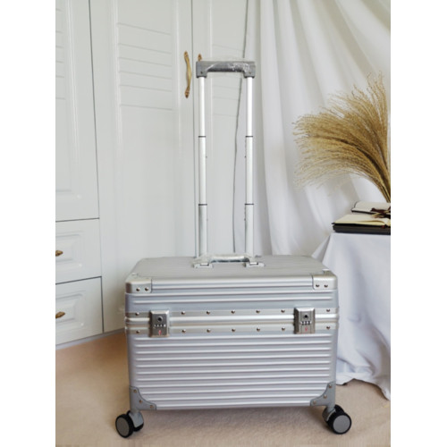 出口日本18寸鋁框機長箱男行李登機攝影箱女旅行萬向輪繙蓋拉桿箱