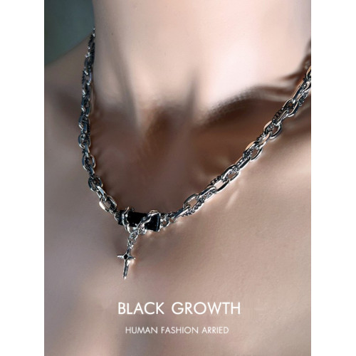 項鍊男款小衆設計高級感嘻哈纏繞曡戴痞帥百搭高街鎖骨鍊男潮吊墜