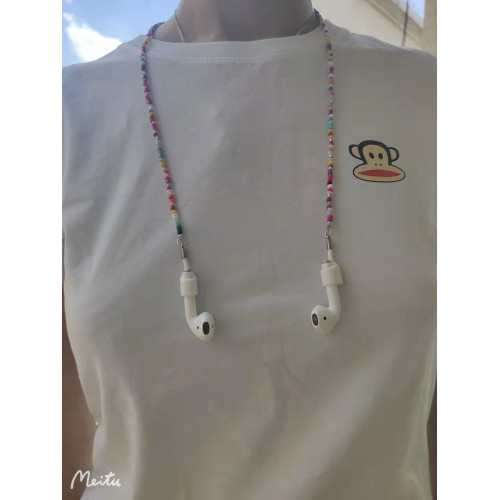 適用華爲蘋果耳機防掉掛鏈無線藍牙耳機防丟磁吸繩掛脖神器不通用