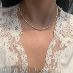 Raminisce施家baby珍珠項鍊正圓強光小極細款復古14k包金頸鏈女夏