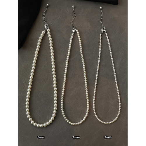 3mm極細小米珠珍珠項鍊頸鏈女款2026新款爆款輕奢小衆曡戴鎖骨鍊